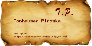 Tonhauser Piroska névjegykártya