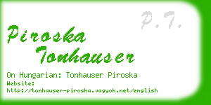 piroska tonhauser business card